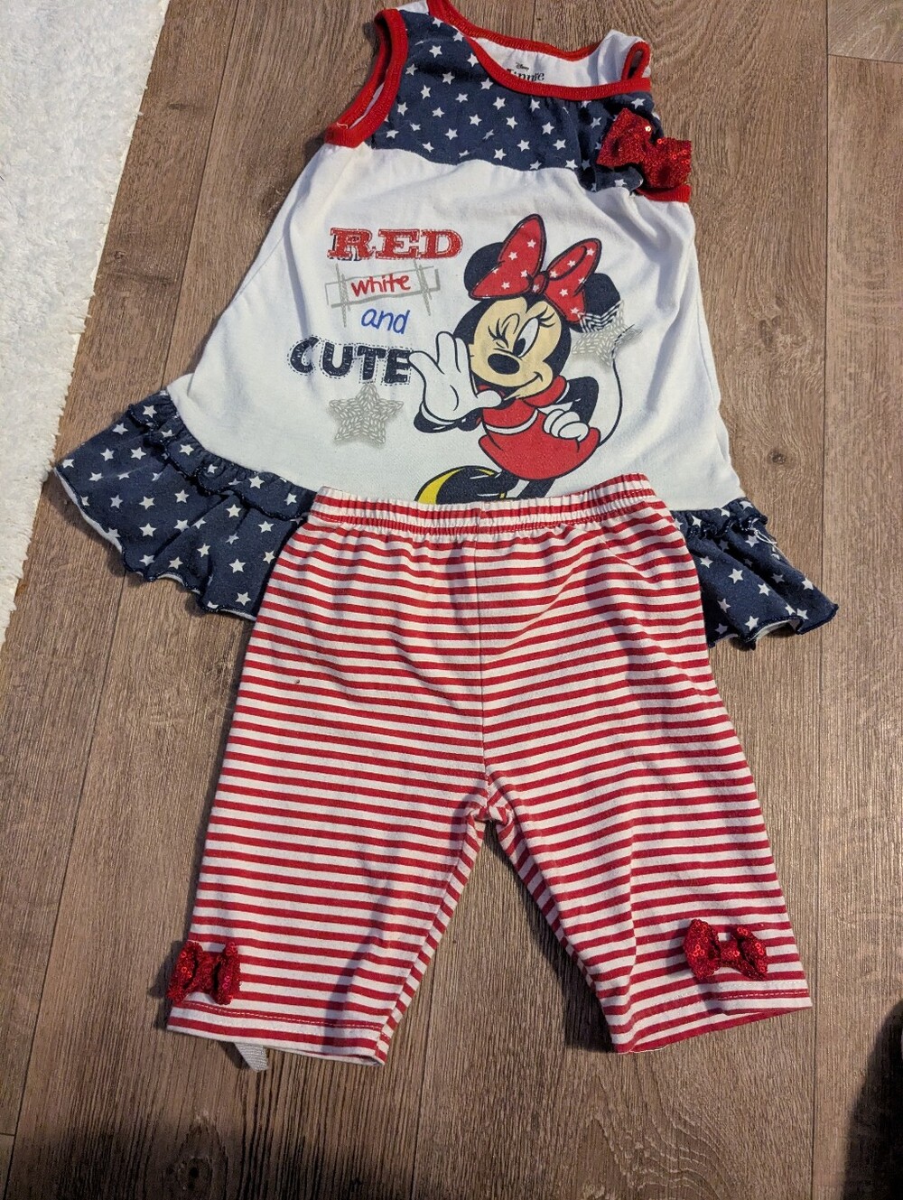Disney Minnie Mouse Red, White & Navy Pajama Set